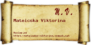Mateicska Viktorina névjegykártya